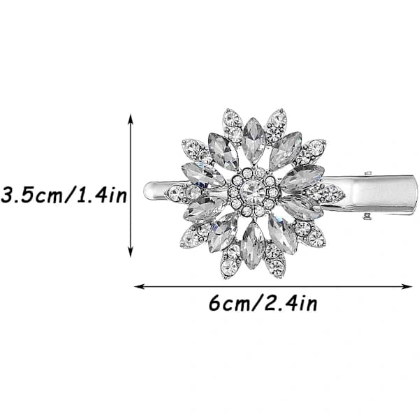 2 st strass bröllopshårklämma, blomdiamanthårklämmor, strasshårspänne (silver)