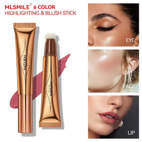 Multifunktionel makeup-pen, ansigtspude, highlighter, konturflydende blush, ansigtskonturstift 03#