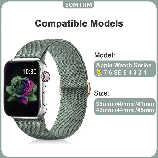 5-pack stretchig nylon kompatibel för Apple Watch Band 38 mm 5PCS 7 38/40/41MM