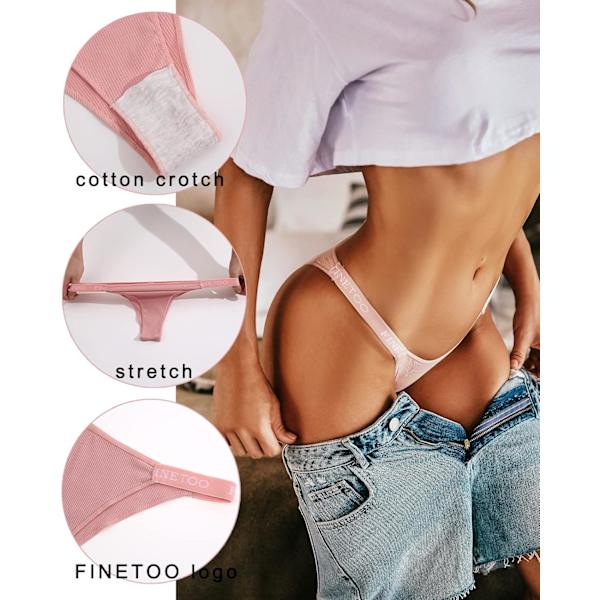 2025 Senaste Modell Damunderkläder Bomull Högt Skurna String Bikini Trosor Låg Midja Hipster Damer Sexiga Cheeky Underkläder Paket A-6pack