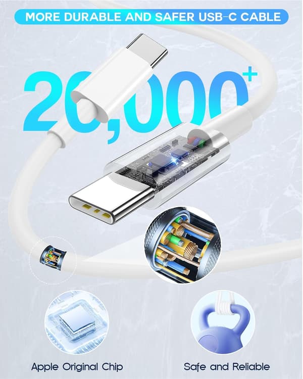 USB C til USB C, 240W USB C-kabel, 2 meter C til C-kabel hurtiglading for Macbook Pro/Macbook Air, iPad Pro 12,9-tommer, iPhone 15/Pro Max/Pro/Plus, Samsu