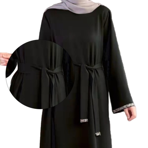 Fashionabla muslimska kvinnors klänning black L