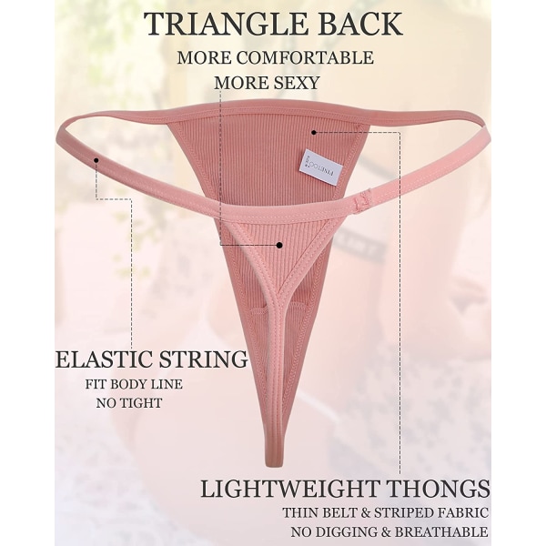 10-pack stringtrosor för kvinnor Stretchtrosor i bomull Dark Color-10pack S