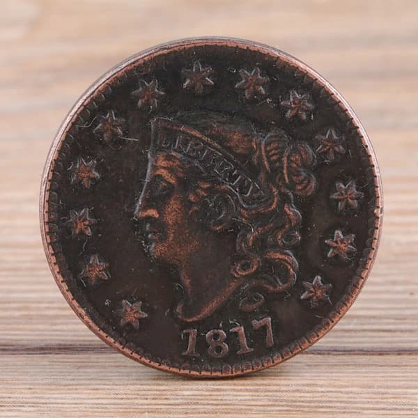 Vintage 1817 USA 1 Cent Messing Mindemøntsamling