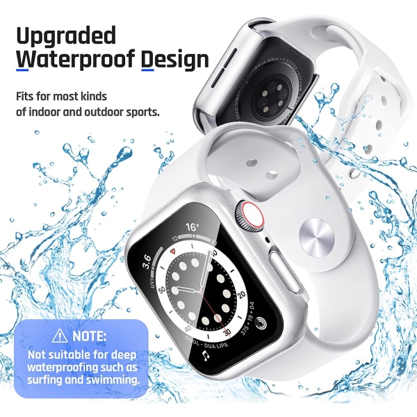 Vattentätt case för Apple Watch 41Mm Series 7 & Series 8 Silver 41mm