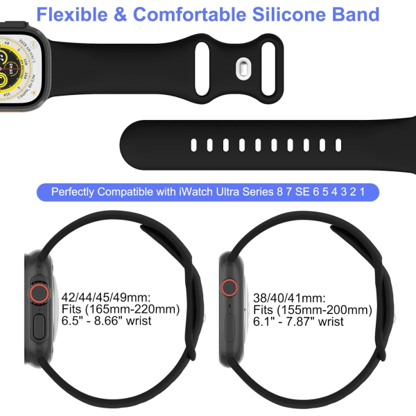 5-pack Sportband Kompatibla med Apple Watch Band 49mm 45mm 44mm