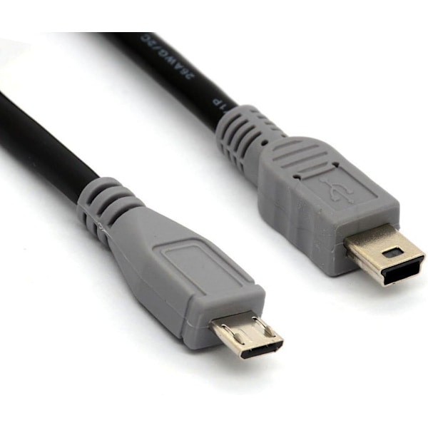 Högkvalitativ helt ny Micro USB till Mini 5-pin USB Förlängningskabel Kod OTG Mobil Enhet Adapter Data Sygn Laddare Hane till Hane