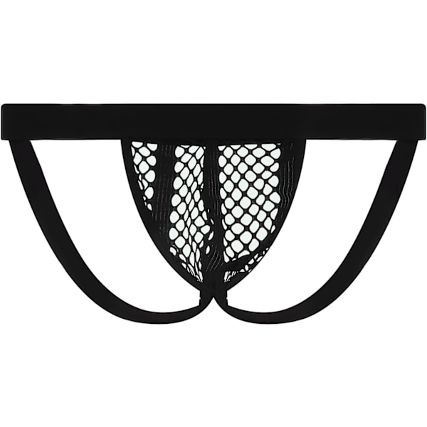 2025 Senaste Modell Herr Genomskinlig Fisknäts Jockstrap Underkläder Mesh Jock Strap G-String Trosor Underbyxor Svart Stor