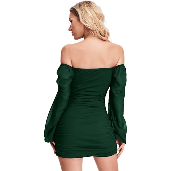 2025 Senaste Modell Dam Sexig Fyrkantig Hals Långärmad Mesh Pencil Bodycon Miniklänning