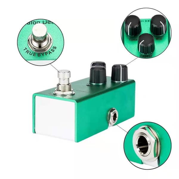 2025 Senaste Modell Elektrisk Gitarr Effekter Pedal Mini Enkel Typ DC 9V True Bypass Utrustad med USB5V till 9V boost-kabel Digital Delay
