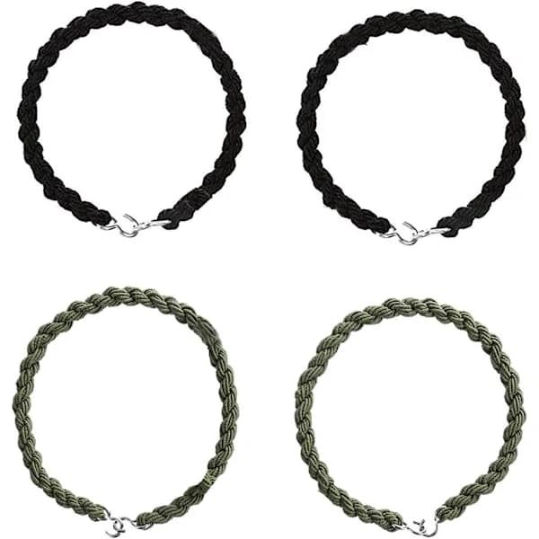 2 par elastiske støvlestropper Bukseben Bluseholdere med metalkrog (grøn, sort)