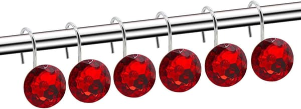 Diamantformade duschdraperikrokar - Akryl strass badringar