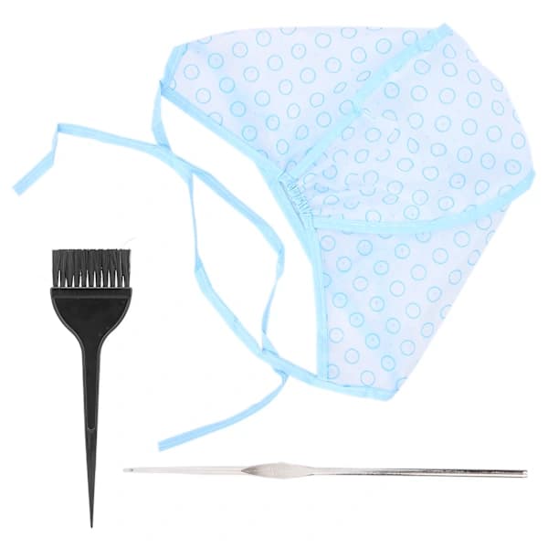 Hætte til krøller, genanvendelig krøllehætte med hårbørster og nål til hårfarvning