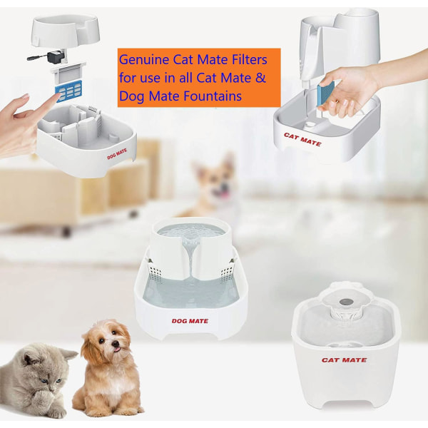 Gäller Catmate Pet Automatic Water Dispenser Filter 6pcs