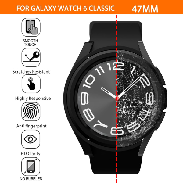 [4+4-pack] för Galaxy Watch 6 Classic case 47 mm