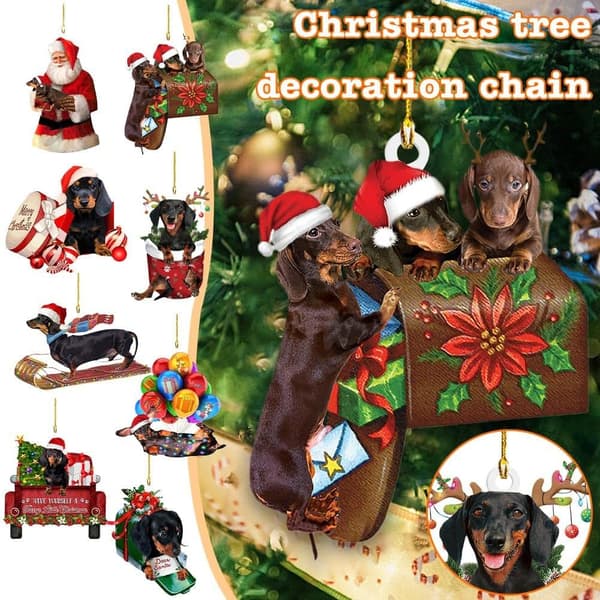 Flade julegravhundepynt