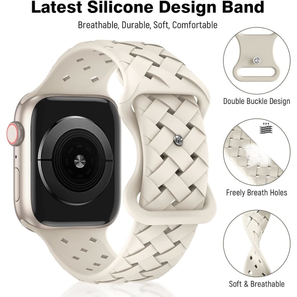 6-pack sport silikonband kompatibelt med Apple Watch Band 41mm 45mm