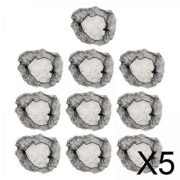 5x 10 Stykker, Usynlige, Hårnet, Usynlige, Mesh Elastisk Kant Hårnet, Mesh Net