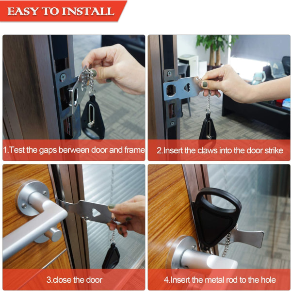Portabelt dörrlås 2-pack lås