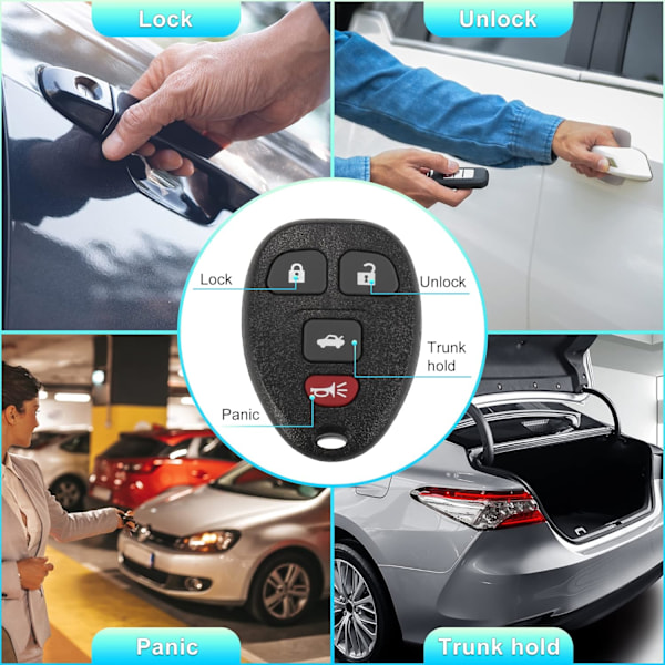 2 st 315MHz OUC60270 Ersättnings Nyckellös Fjärrkontroll Bilnyckel Fob för Chevy Impala 2006-2016 för Monte Carlo 06-08 för Buick Lucer