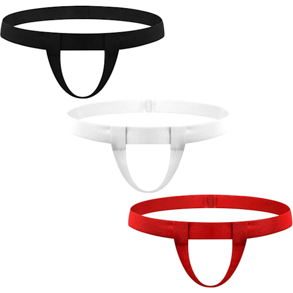 2025 Senaste Modell Herr Öppen Front Jockstrap Bandagerad Utskuren Underkläder Låg Midja Atletiska Stödjande Kalsonger 3-pack B One Size