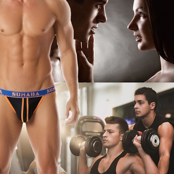 2025 Senaste Modell Herr Jock Strap, Mesh Jockstrsp för Atletiskt Stöd, Låg Midja Jock Sportunderkläder Orange 3X-Large
