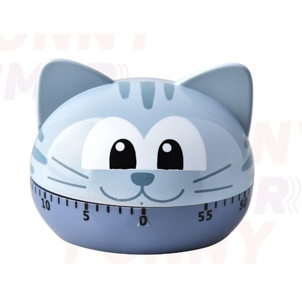 Køkkentimer med katte-design ABS, stålgrå