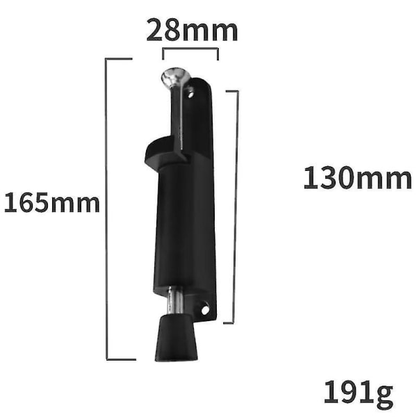 Rostfritt stål Kick Down Dörrlås Stoppare Hållare Fjäderbelastad Justerbar (svart)