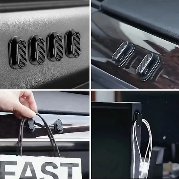 8-pakning multifunksjonelle minibilkroker for bilens baksete, selvklebende