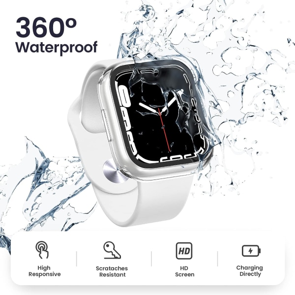 [2 i 1] för vattentät Apple Watch -skärm Clear 40mm