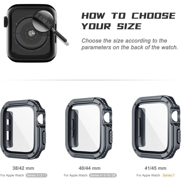 2-pack robust case som är kompatibelt för Apple Watch Black*2 38 mm