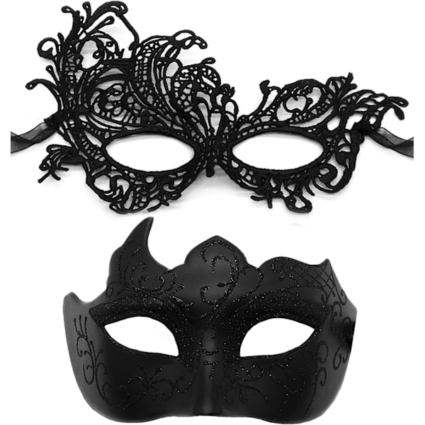 2025 Senaste Modell Par Maskeradmask för Kvinnor Män Glänsande Venetiansk Mask Halloweenmask för Fest Bal Kostym Spetsmasker