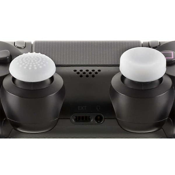 8-delt silikone controller tilbehørssæt, inklusive skridsikre joystick-hætter, egnet til PS2, PS3, PS4 og XBOX360 - Hvid -