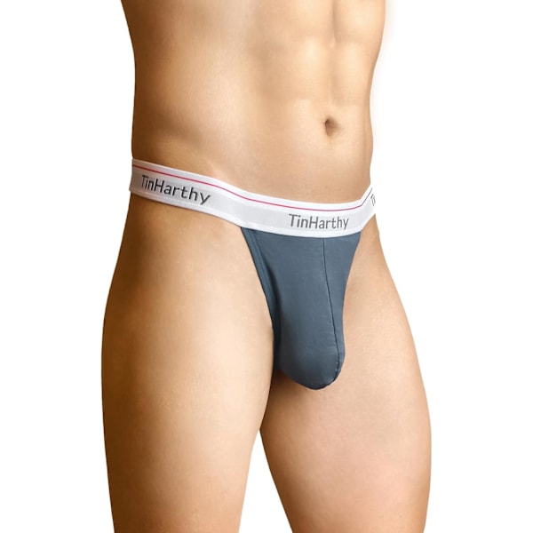 2025 Senaste Modell Herr G-String T-Back Trosor Bomull Andningsbara Underbyxor Jock Strap för Manliga Atletiska Stöd Mörkgrå Medium