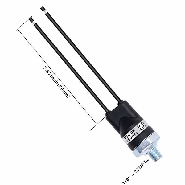 Högkvalitativ helt ny Lufttryckskontakt 90-120 PSI Tryckkontakt 1/8\"-27 NPT Luftkompressor Tryckkontakt Tryckreglering