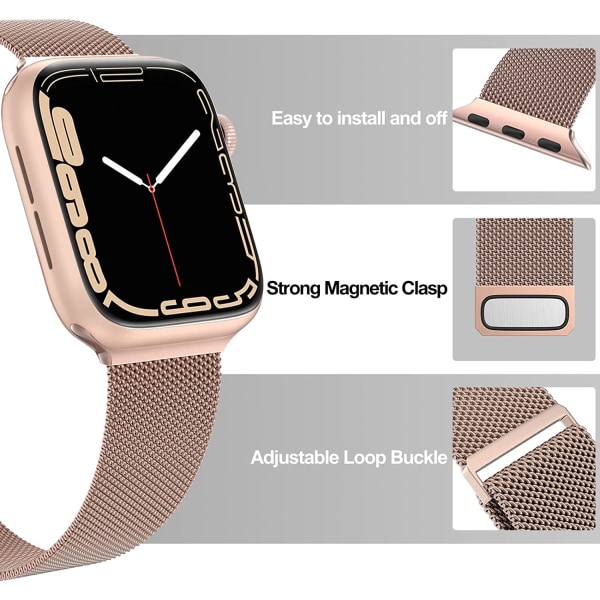 Kompatibel med Apple Watch-armband 42mm 44mm 45mm 49mm 38mm Champagme gold 41mm/40mm/38mm