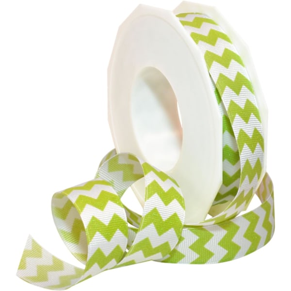 Socker Chevron Band, Polyester, 7/8 tum x 20 Yard, Lime, Artikel 98122/20-027