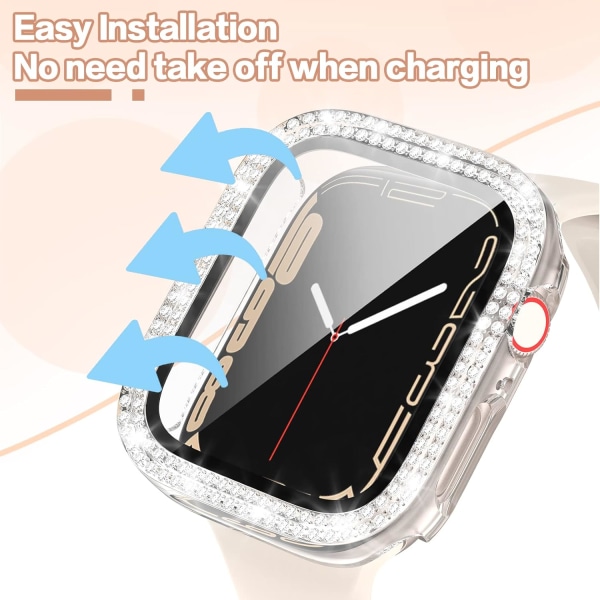 Bling-fodral kompatibelt med Apple Watch Series 8 Series 7 45mm Härdat