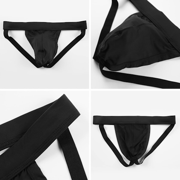 2025 Senaste Modell Herr Jock Strap för Dagligt Bruk, Klassisk Jockstrap Herr Tanga Underkläder Atletisk Support för Vardagsbruk Svart 4-pack Svart X