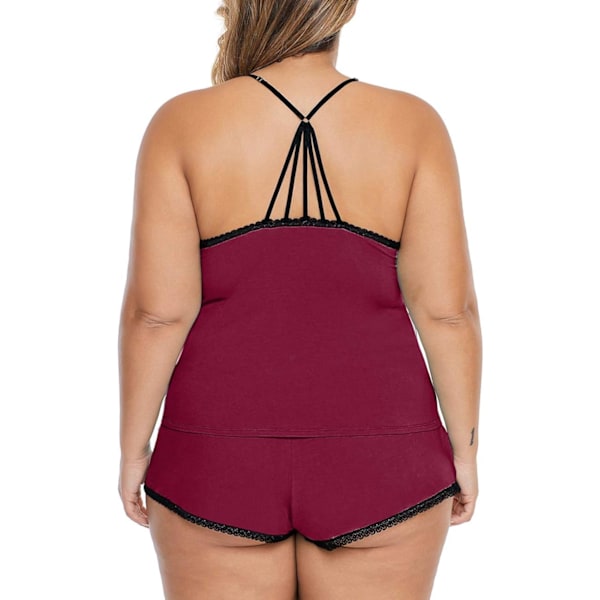 2025 Senaste Modell Dam Plus Size Pyjamas Cami Shorts Set Nattkläder Sexiga Spetsunderkläder Sovkläder