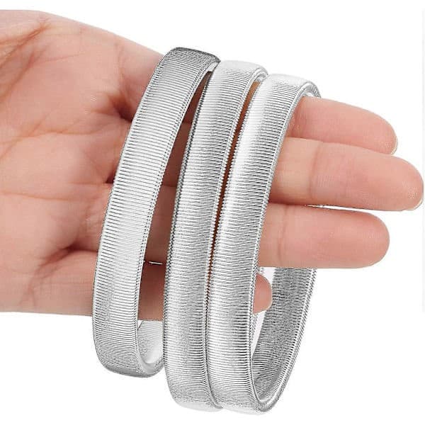 3 par elastiska skjortärmar med justerbara armbindlar, silver.