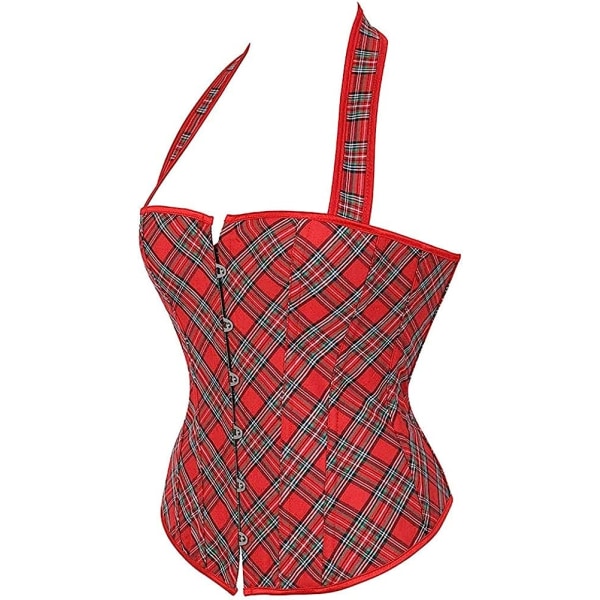 Kvinnors benad snörskorsetter Push Up Shapewear-topp Red 2XL