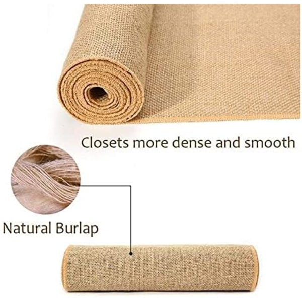 Burlap Bordlöpare Rulle 10 Yard Rustik Jute Landlig Thanksgiving Jul Baby Bröllop Fest Dekoration Bord Dekor