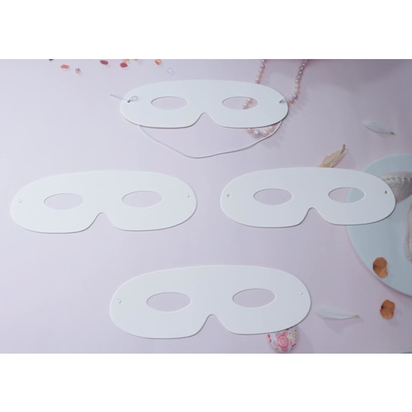 2025 Senaste Modell 24 st Pappersögonmasker för DIY Vita Tomma Maskeradmasker för Målning Kostymfester Student Skola Pr