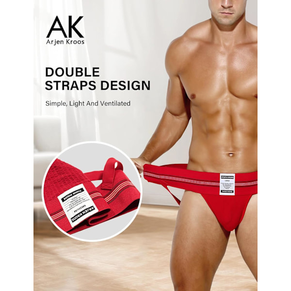 2025 Senaste Modell Herr Jock Strap Kompression Atletisk Stöd Jockstrap Underkläder med Brett Band B1-flerfärgad(5-pack)-ak7004 Large