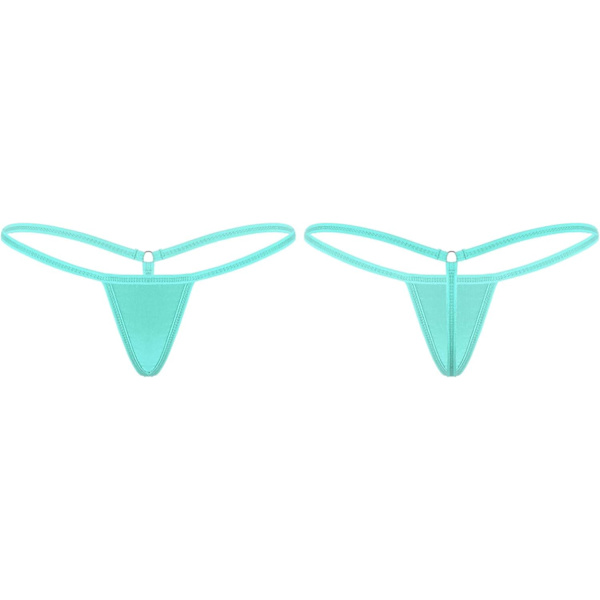 2025 Senaste Modell Kvinnor Micro G-String Trosor Stretch T-rygg Sexiga Tangas Låg Midja Hipster Underkläder Cyan One Size