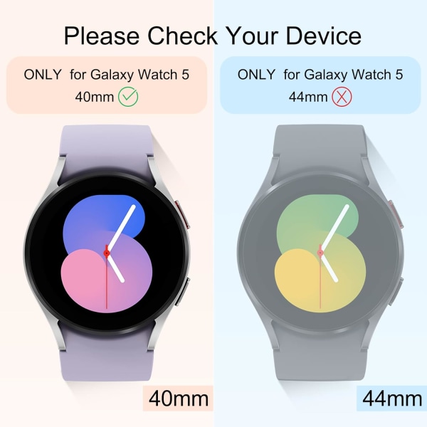 [5+5Pack] Fvlerz för Samsung Galaxy Watch 5/4 skärmskydd och