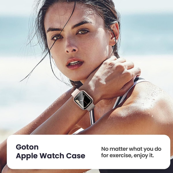 [2 i 1] för vattentät Apple Watch -skärm Rosegold 41mm