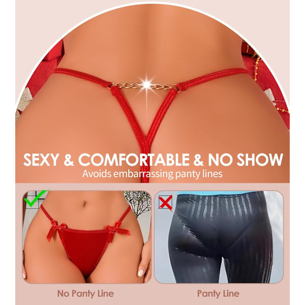 2025 Senaste Modell G-String Trosor för Kvinnor Låg Midja Sexiga Underkläder Osynliga Cheeky T-Back Bikini Trosor 4-Pack D-4 Pack Large
