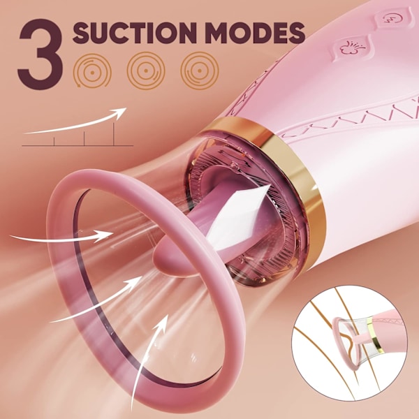 2025 Senaste Modell Klitoris Sugvibrator Sexleksaker, 3 Suglägen 9 Slicklägen